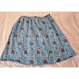 💥 Blue Platypus 60s 70s Retro Skirt Pockets 1X Reindeer Blue Z2